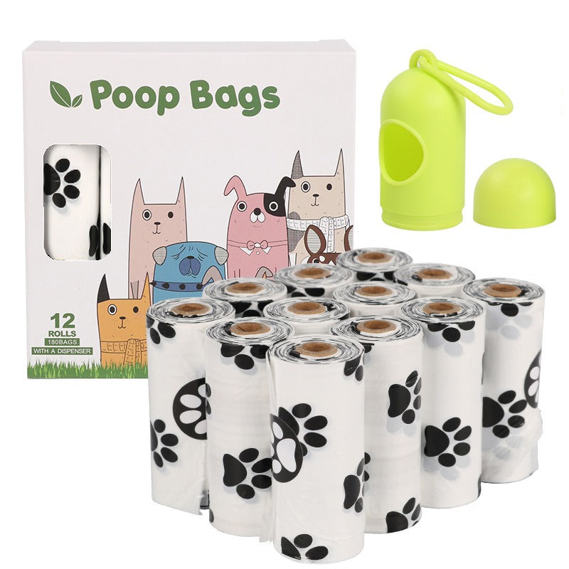 White Footprint Dog Poop Collection Bag Pet Supplies