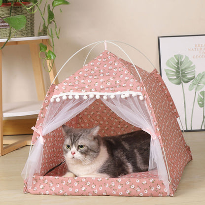 Summer Four Corner Tent Cat House Pet Supplies