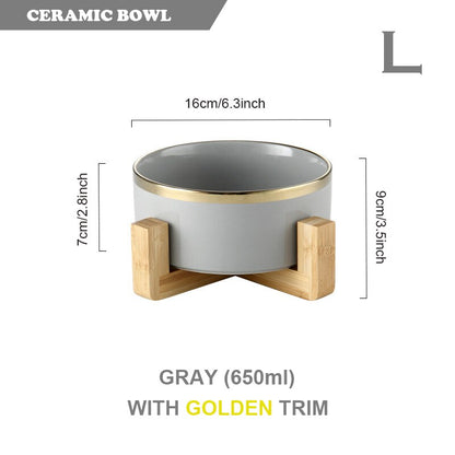 Pet Food Water Bowl Bamboo Pet Supplies Dog