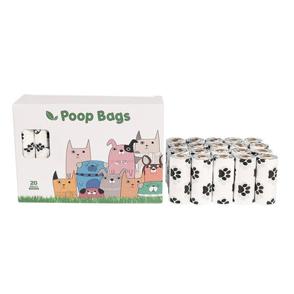 White Footprint Dog Poop Collection Bag Pet Supplies