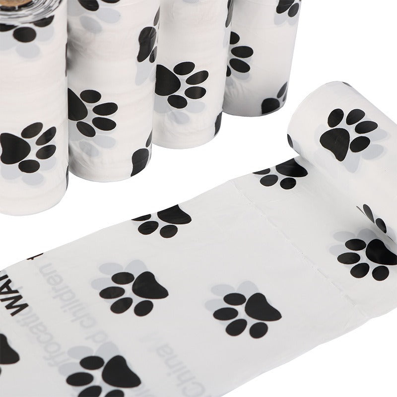 White Footprint Dog Poop Collection Bag Pet Supplies