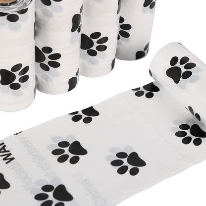 White Footprint Dog Poop Collection Bag Pet Supplies