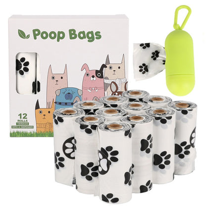 White Footprint Dog Poop Collection Bag Pet Supplies