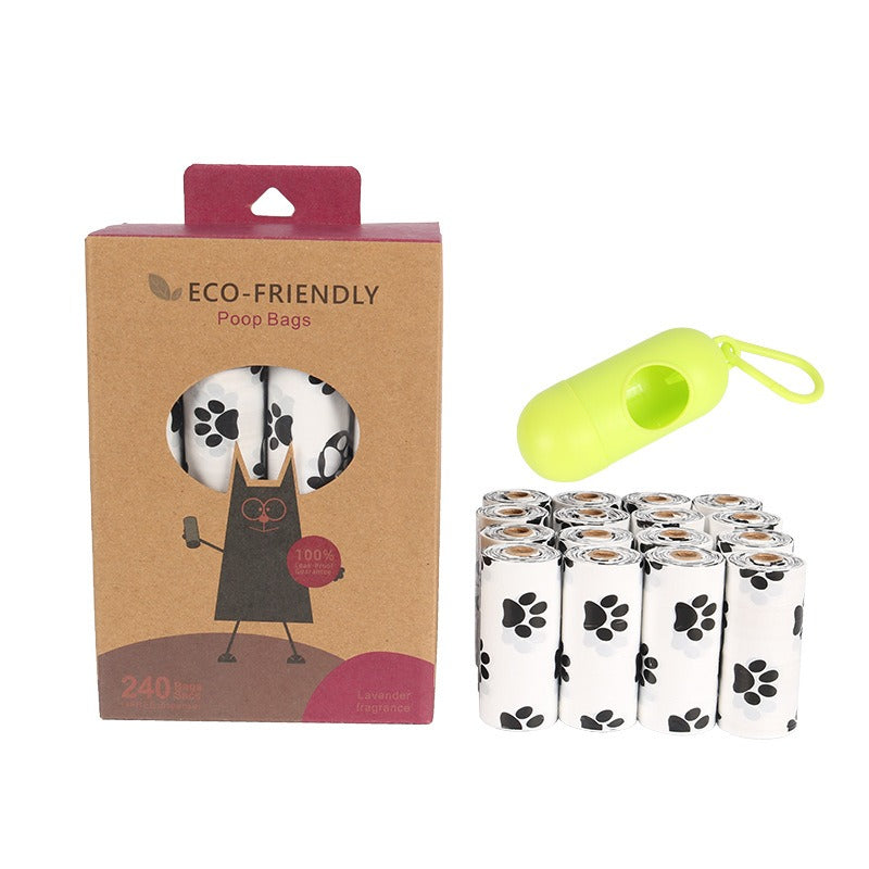 White Footprint Dog Poop Collection Bag Pet Supplies