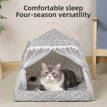 Summer Four Corner Tent Cat House Pet Supplies