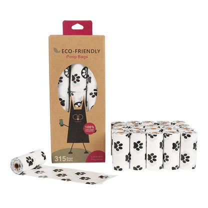 White Footprint Dog Poop Collection Bag Pet Supplies