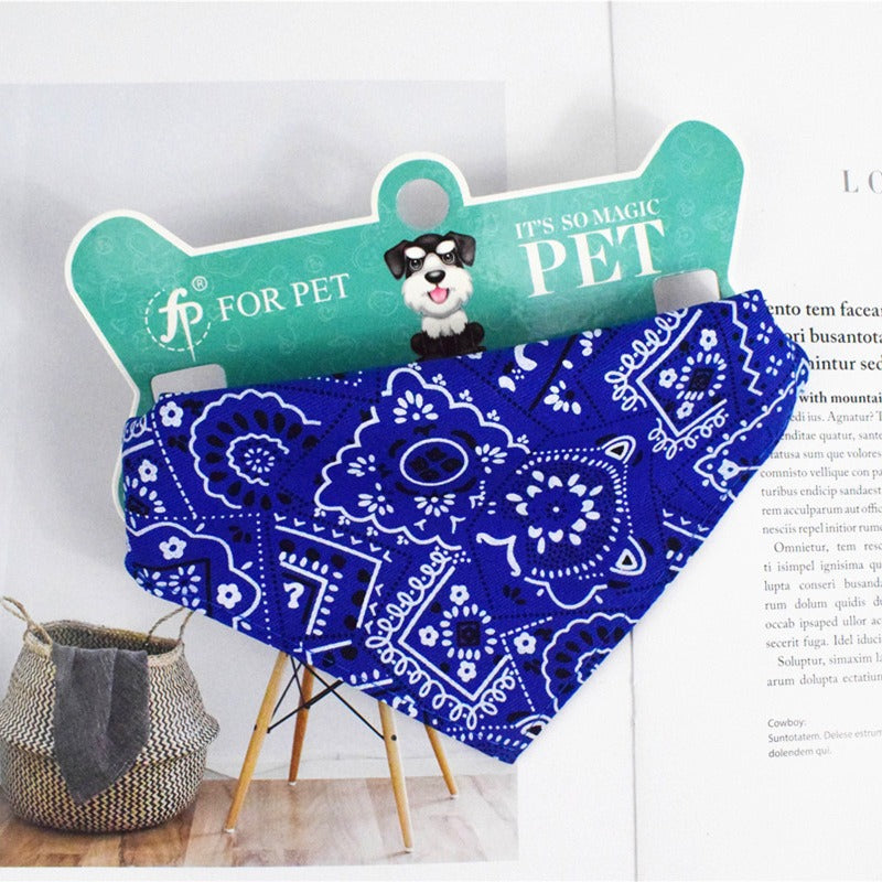 Pet Collar Printed Triangular Muzzle Towel Pet Supplies