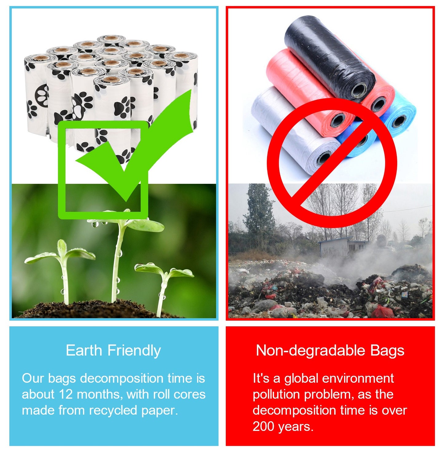 White Footprint Dog Poop Collection Bag Pet Supplies