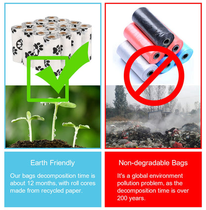 White Footprint Dog Poop Collection Bag Pet Supplies