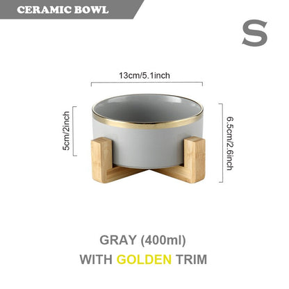 Pet Food Water Bowl Bamboo Pet Supplies Dog